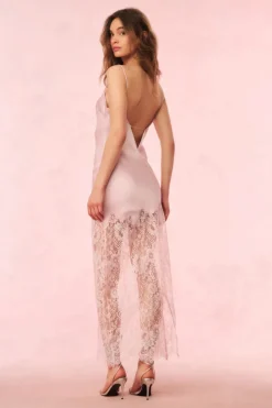 Online - Amarissa Lace Slip Dress - Pink Magnolia Midi | Midi Dresses