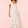 Best - Bisolet Eyelet Lace Maxi Dress - Optic White Long Dresses | Dresses