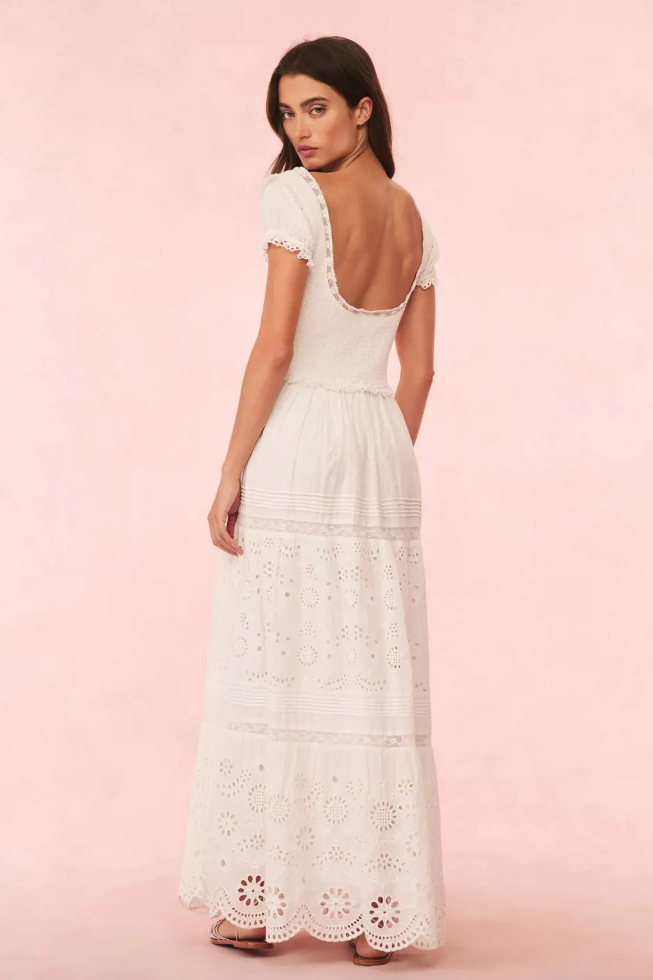Best - Bisolet Eyelet Lace Maxi Dress - Optic White Long Dresses | Dresses