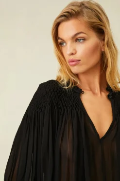 Clearance - Fernanda Blouse - Black Blouses