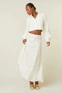 Clearance - Laia Maxi Skirt - Antique White Long Skirts
