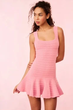 Sale - Maryanne Knit Mini Dress - Sunset Pink Mini Dresses | Dresses