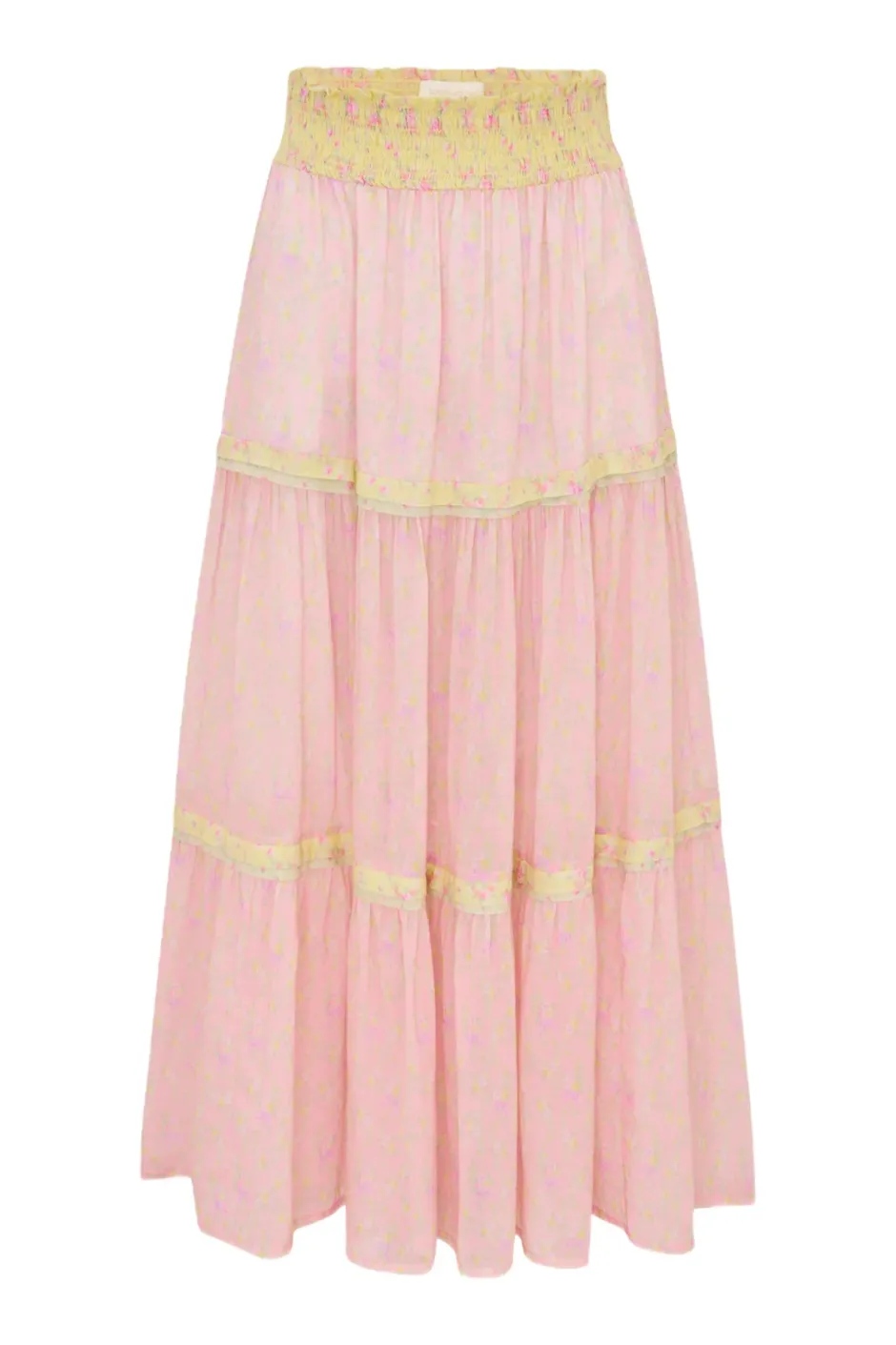Discount - Phia Cotton Mixed Print Maxi Skirt - Pink Lemonade Long Skirts