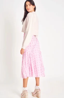 Discount - Porscha Midi Skirt - Rose Patch Long Skirts