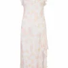 Fashion - Selliot Dress - White Peach Midi | Midi Dresses