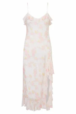 Fashion - Selliot Dress - White Peach Midi | Midi Dresses