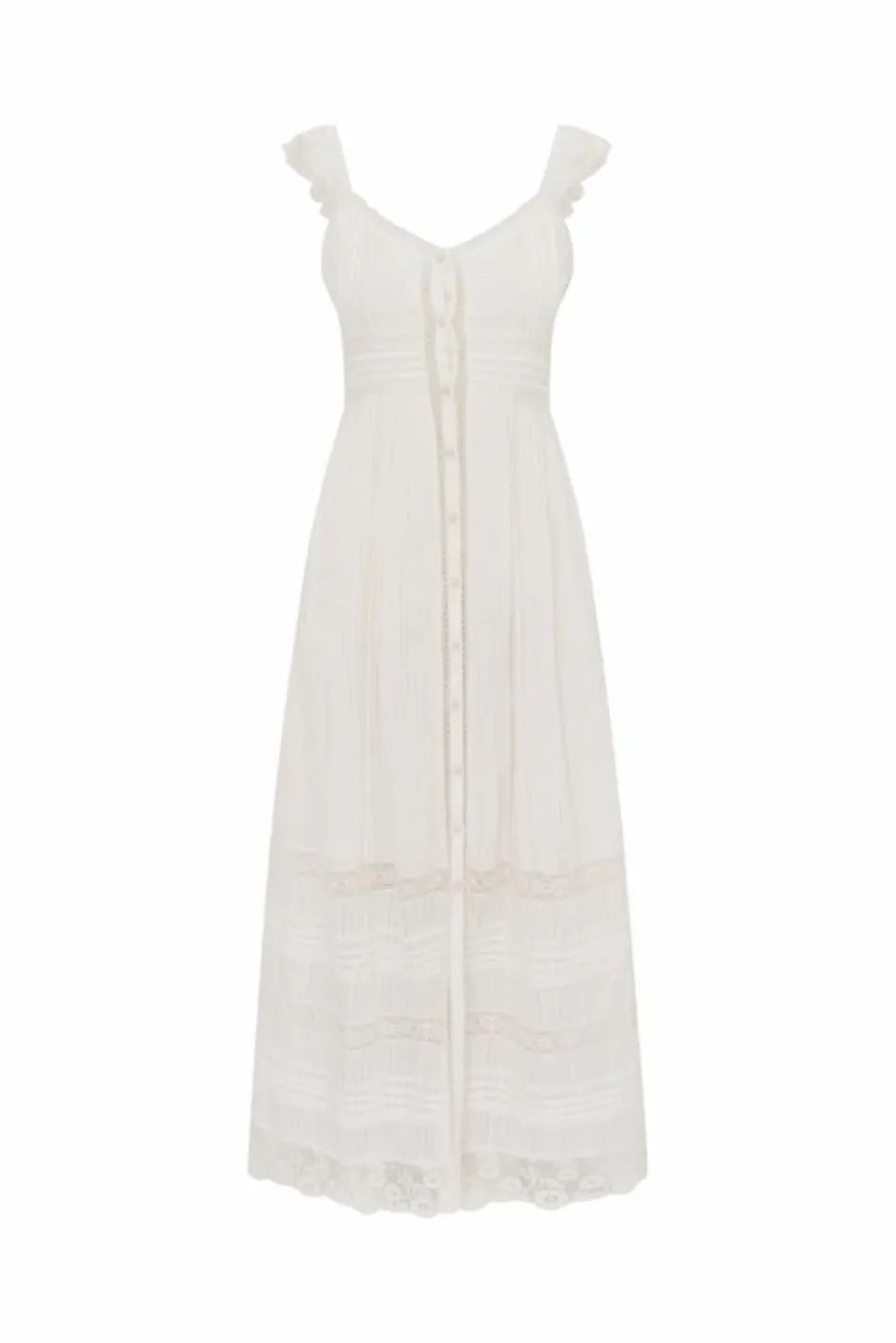 Discount - Sufette Cotton Maxi Dress - Off White Midi | Midi Dresses