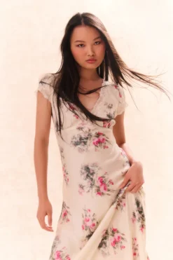 Best - Theodore Printed Maxi Dress - French Ivory Dresses | Long Dresses