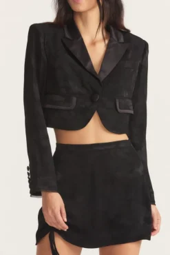 Hot - Zubin Crop Blazer - Black Blazers