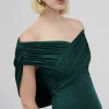 Discount - Burano Draped Bodysuit - Emerald Green Bodysuits