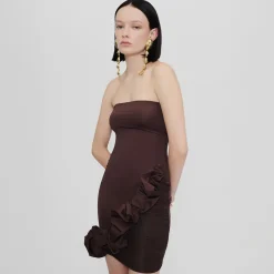Outlet - Chari Mini Dress - Brown Mini Dresses | Dresses