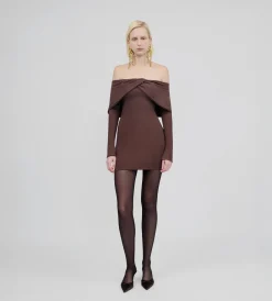 Best - Leone Off The Shoulder Mini Dress - Brown Dresses | Mini Dresses