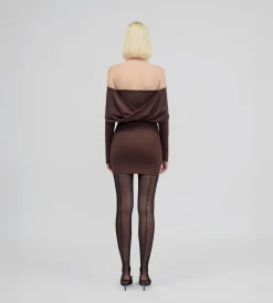 Best - Leone Off The Shoulder Mini Dress - Brown Dresses | Mini Dresses