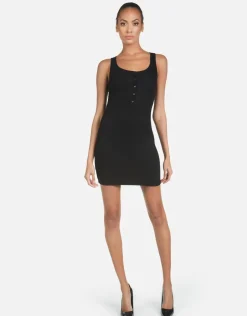 Outlet - Adirel Henley Tank Dress - Black Mini Dresses | Dresses