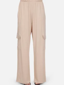Clearance - Jaiden Wide Leg Cargo Pant - Soft Beige Pants