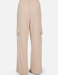 Clearance - Jaiden Wide Leg Cargo Pant - Soft Beige Pants