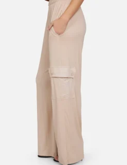 Clearance - Jaiden Wide Leg Cargo Pant - Soft Beige Pants