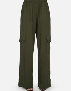 Online - Jaiden Wide Leg Cargo Pant - Army Pants