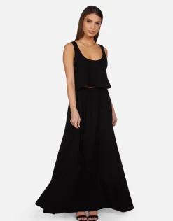 Clearance - Kenno Maxi Skirt - Black Long Skirts