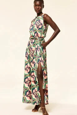 Sale - Anabella Dress - Mosaic Coral Midi | Midi Dresses