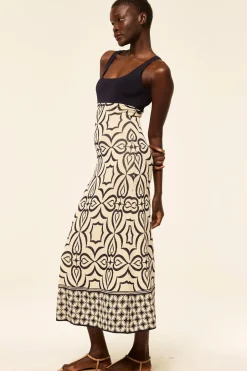 Online - Kalil Dress - Blue Mosaic Midi | Midi Dresses