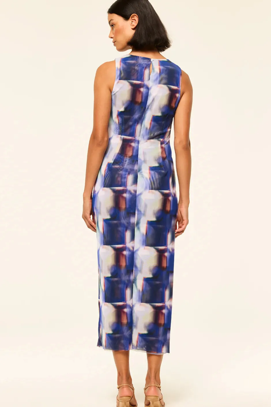 Discount - Nakia Dress - Amethyst Geo Mesh Midi | Midi Dresses