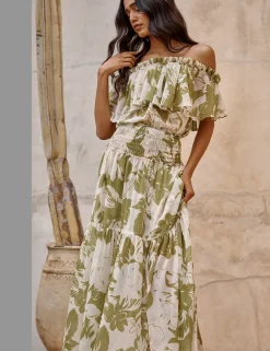 Clearance - Polly Skirt - Green Goddess Long Skirts
