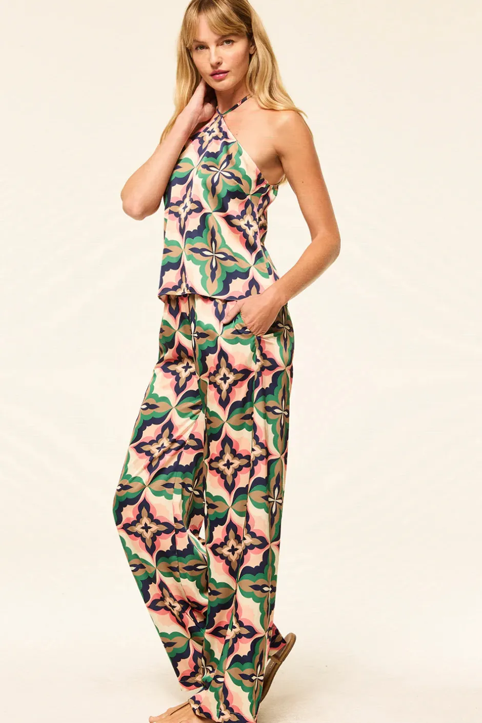 Fashion - Reshama Pant - Mosaic Coral Pants