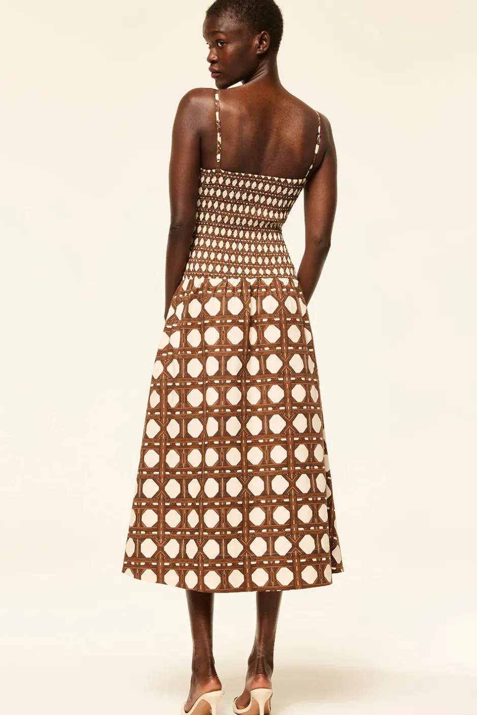 Hot - Roxie Dress - Choco Rattan Pop Mix Midi | Midi Dresses