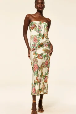 Outlet - Thara Dress - Floral Lattice Midi | Midi Dresses