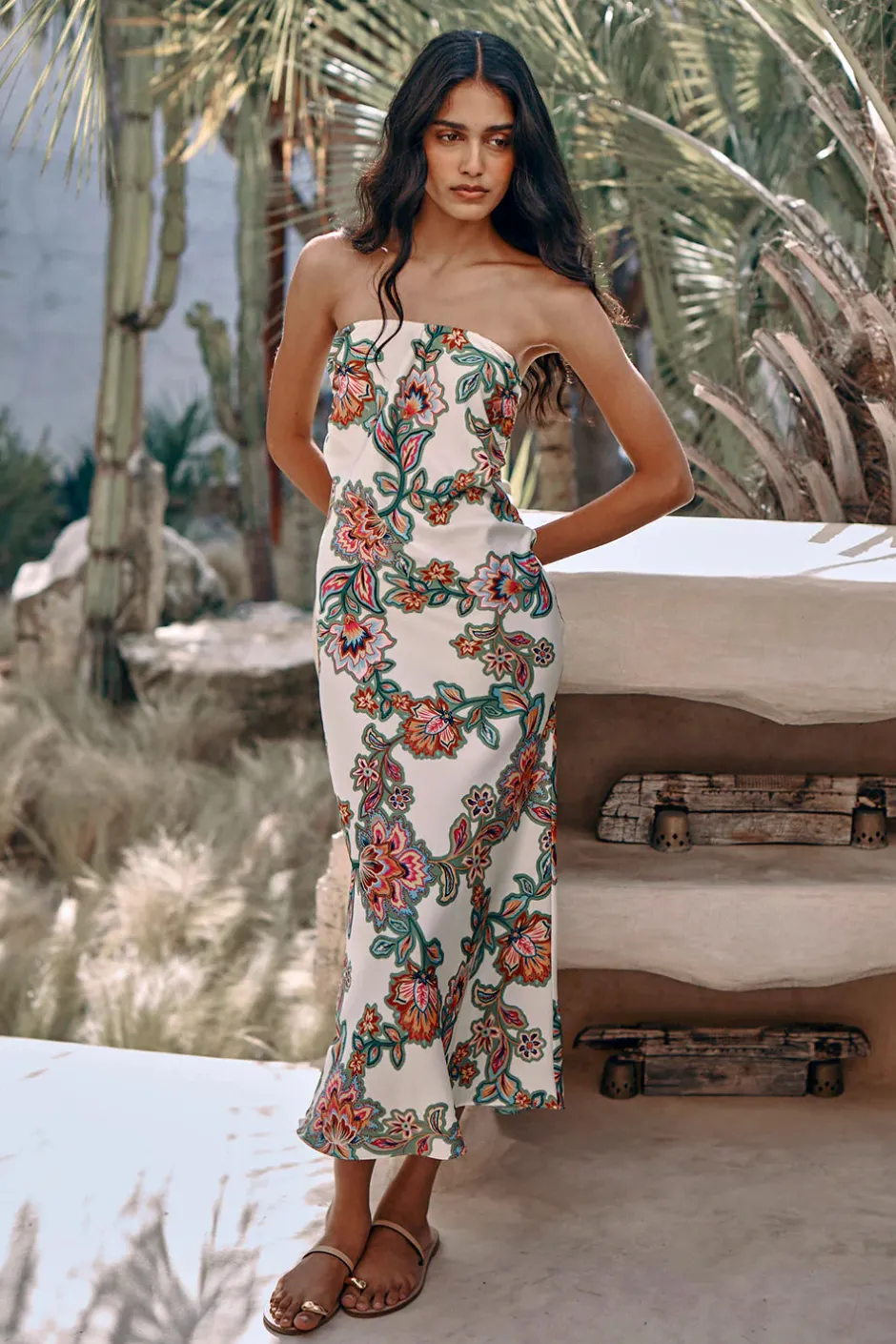 Outlet - Thara Dress - Floral Lattice Midi | Midi Dresses