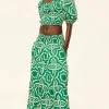 Outlet - Yelena Skirt - Green Mosaic Long Skirts