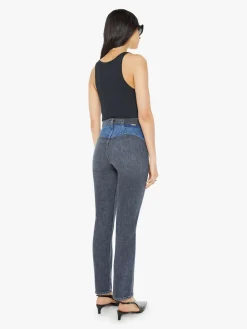 Sale - The Double Rocky Rider Nerdy - Black And Blue Flare | High-Rise