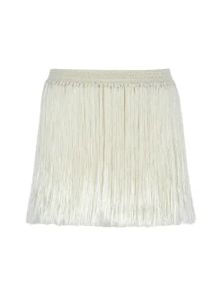 Fashion - Angelica Fringed Mini Skirt - Snow White Mini Skirts