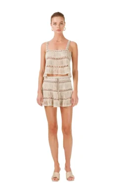 Best - Bonbon Hand Crotchet Top - Stone Crop Tops