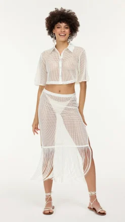 Fashion - Maxi Skirt - Ivory Long Skirts