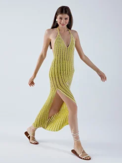 Clearance - Verbena Halter Dress - Antique Moss Dresses | Coverups