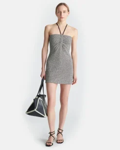 Clearance - Rois Loopback Cotton Mini Dress- Black/Cream Mini Dresses | Dresses