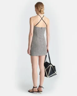 Clearance - Rois Loopback Cotton Mini Dress- Black/Cream Mini Dresses | Dresses