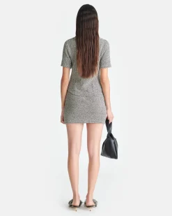 Online - Sammy Loopback Cotton Mini Skirt - Black/Cream Mini Skirts