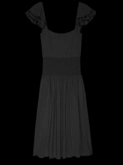 Discount - Brittini Waist Dress - Jet Black Dresses | Long Dresses