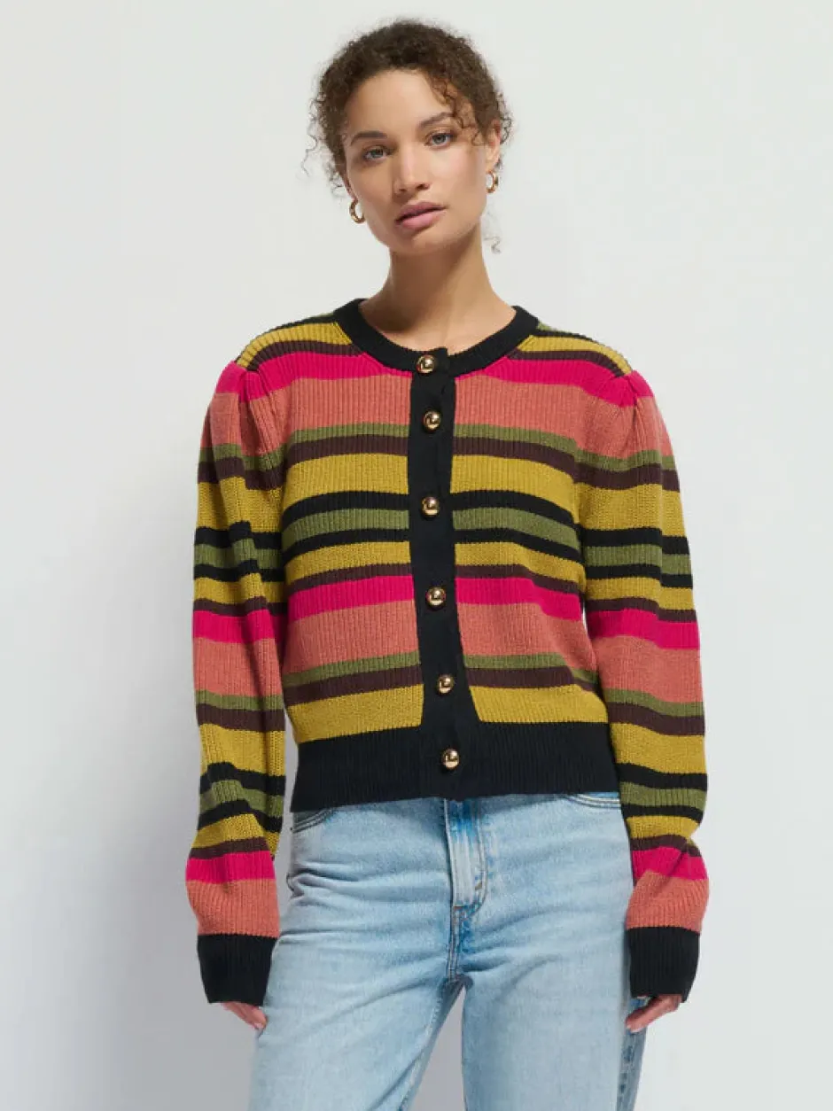 Online - Carmela Cardigan - Vintage Stripe Sweaters & Knits