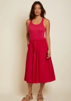 Fashion - Frannie Combo Midi - Raspberry Dresses | Midi