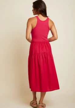 Fashion - Frannie Combo Midi - Raspberry Dresses | Midi