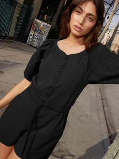 New - Garner Combo Romper - Jet Black Pants Jumpsuits | Rompers