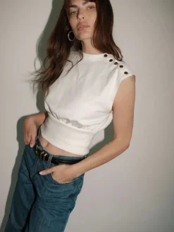 Outlet - Marni Top - Porcelain Crop Tops