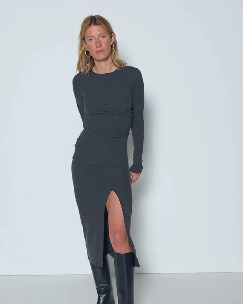 Outlet - Penn Dress - Dark Charcoal Heather Dresses | Long Dresses