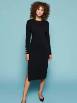 Discount - Theo Dress - Jet Black Dresses | Midi
