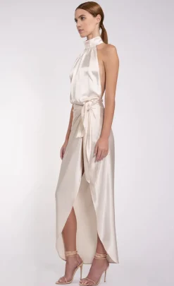 Sale - Aulie Dress - Champagne Dresses | Midi