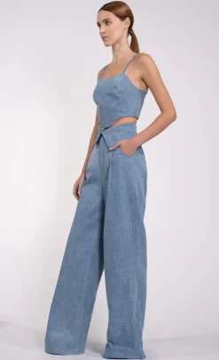 Clearance - Bea Crop - Denim Crop Tops
